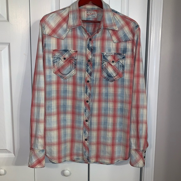 True Religion Indigo Phoenix Wester Shirt - Picture 2 of 6